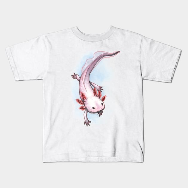 AXOLOTL Kids T-Shirt by PaperTigress